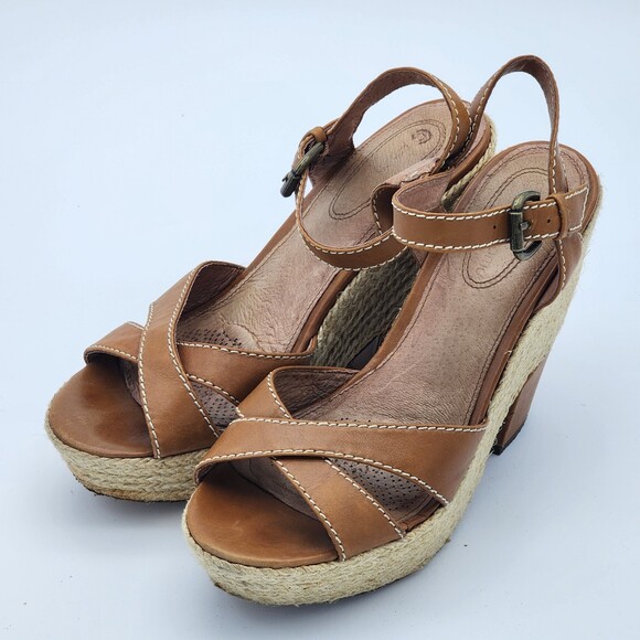 Corso Como Roxi Caramel Platform Wedge Sandals Size 7.5 - Picture 3 of 9